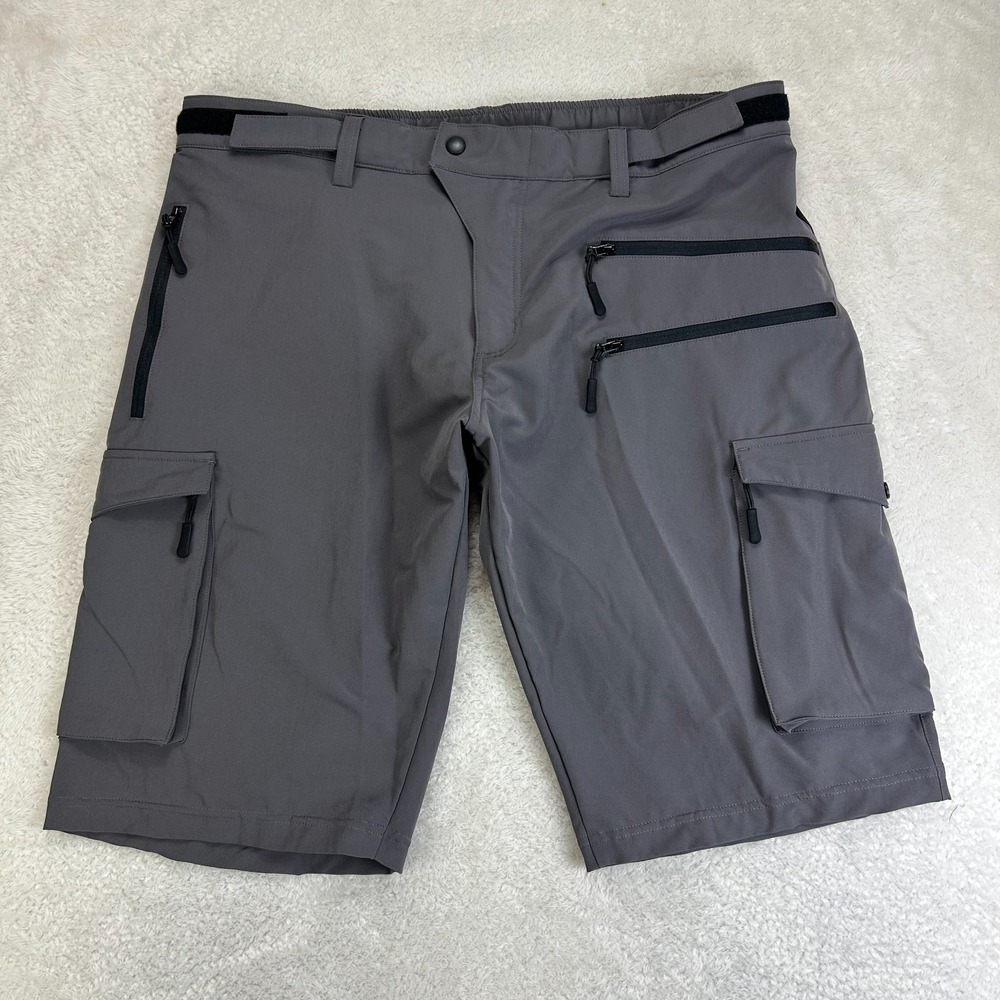 Mountain Biking Cargo Shorts Mens 2XL Dark Gray Cycling Pockets Water Resistant